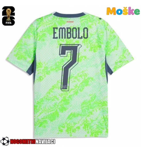 Moške Nogometnih dresov Švica Breel Embolo #7 Gostujoči SP 2026 Kratki rokavi Moške Nogometnih dresov Švica Breel Embolo #7 Gostujoči SP 2026 Kratki rokavi